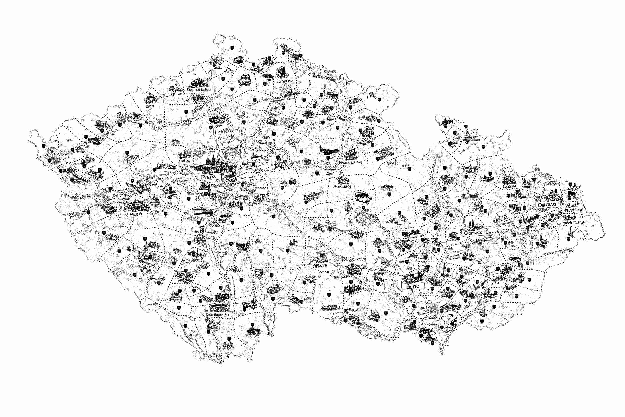 Giftio Stírací mapa Česká republika Deluxe XL, Stříbrná