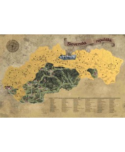 Stírací mapa Slovenska Deluxe XL, Zlatá