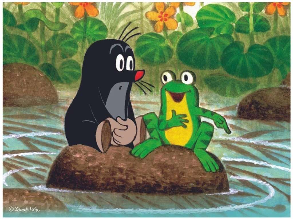 Dino Dřevěné licenční kostky Krtek a zvířátka, 12 kostek