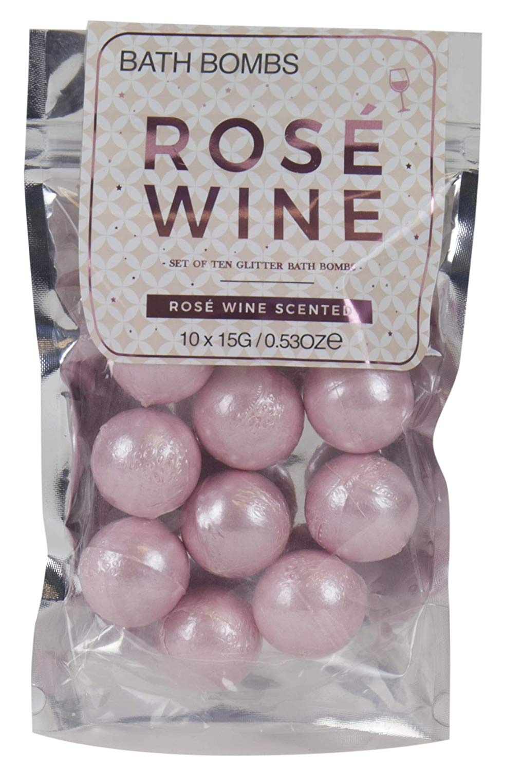 Gift Republic Šumivé koule do koupele, Rosé, sada 10 kusů