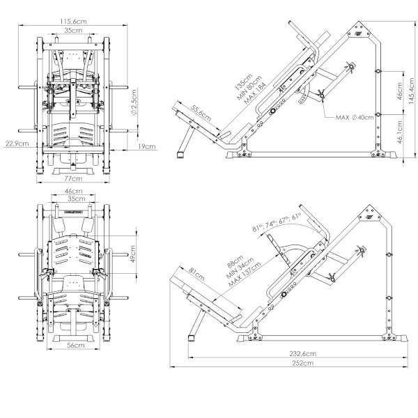 Hacken dřep (leg-press) MARBO MS-U106 2.0