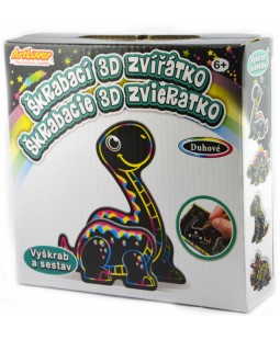 ArtLover škrabací 3D obrázek Duhové zvířátko - Dinosaurus