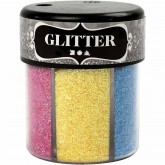 Sada, Glitter třpytky 6 x 13g, světlé barvy.