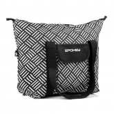 Spokey Plážová termo taška San Remo, Černo-bílé pruhy 52x20x40 cm