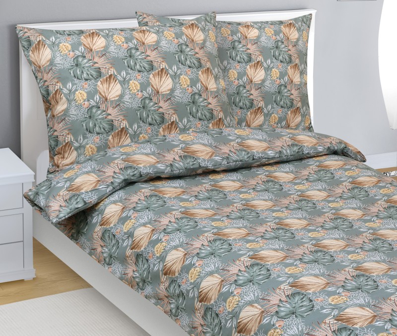 Bellatex Povlečení bavlna, Monstera barevná - 140x200, 70x90 cm