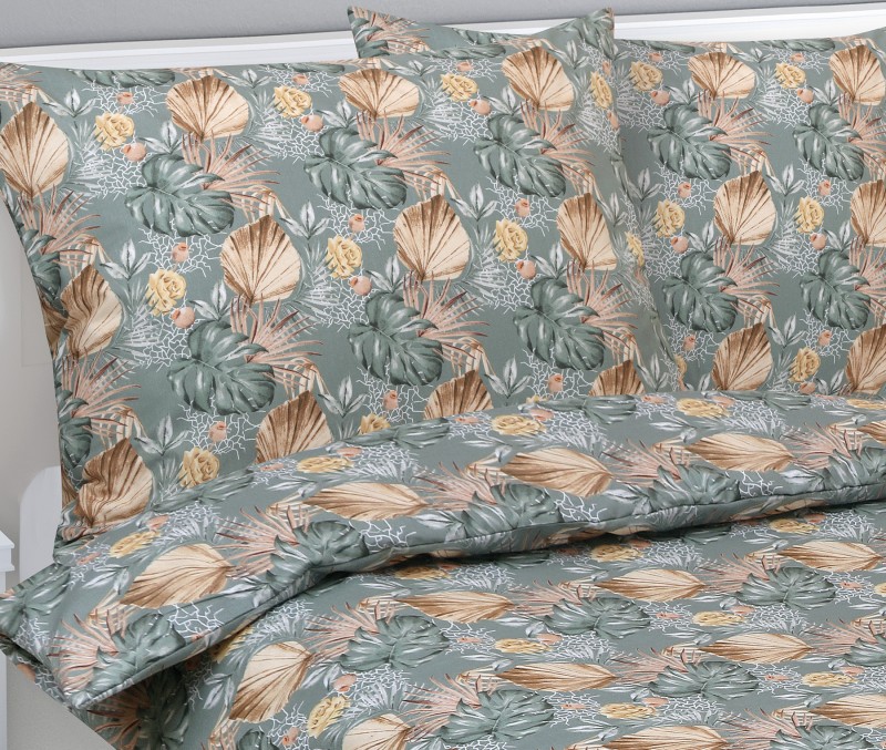 Bellatex Povlečení bavlna, Monstera barevná - 140x200, 70x90 cm