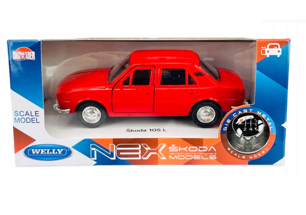 Welly Škoda 105L red 1:34-39