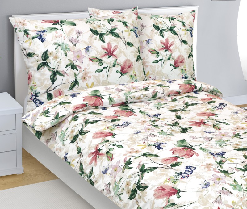 Bellatex Povlečení bavlna, Magnolie růžová - 140x200, 70x90cm