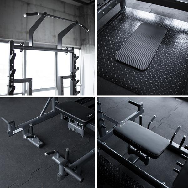 HMS SMP01 Multifunkční stojan s platformou pro zvedání činek a Hip Thrust
