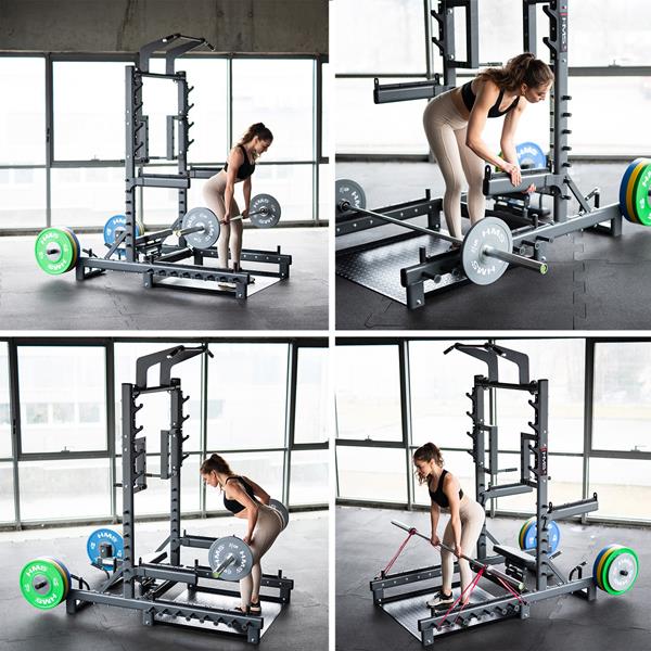 HMS SMP01 Multifunkční stojan s platformou pro zvedání činek a Hip Thrust