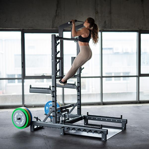 HMS SMP01 Multifunkční stojan s platformou pro zvedání činek a Hip Thrust