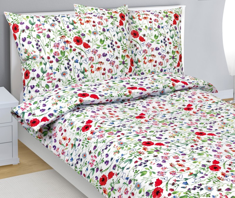 Bellatex Povlečení bavlna, Vlčí máky červené - 140x200, 70x90cm