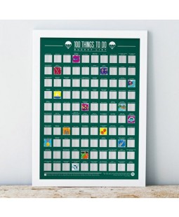 Stírací plakát 100 věcí co v životě stihnout - Bucket list 