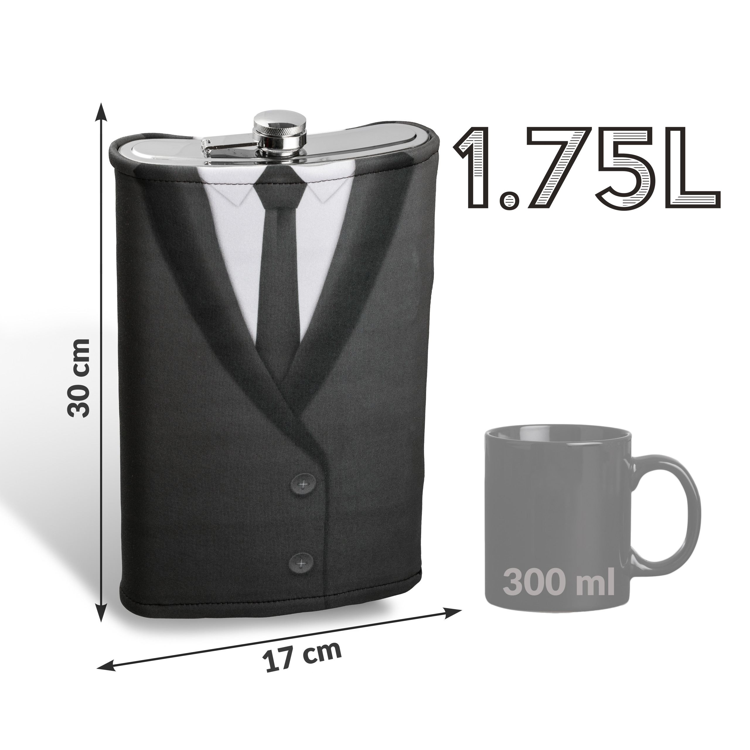 Obří nerezová placatka Gentleman 1750 ml