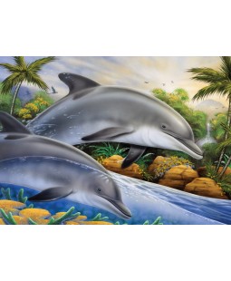 Royal Langnickel Malování podle čísel - Delfíni, 40x30 cm