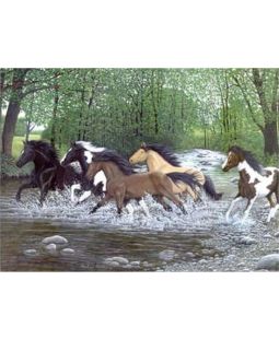 Malování obrázků podle čísel - Běžící koně 40 x 30 cm