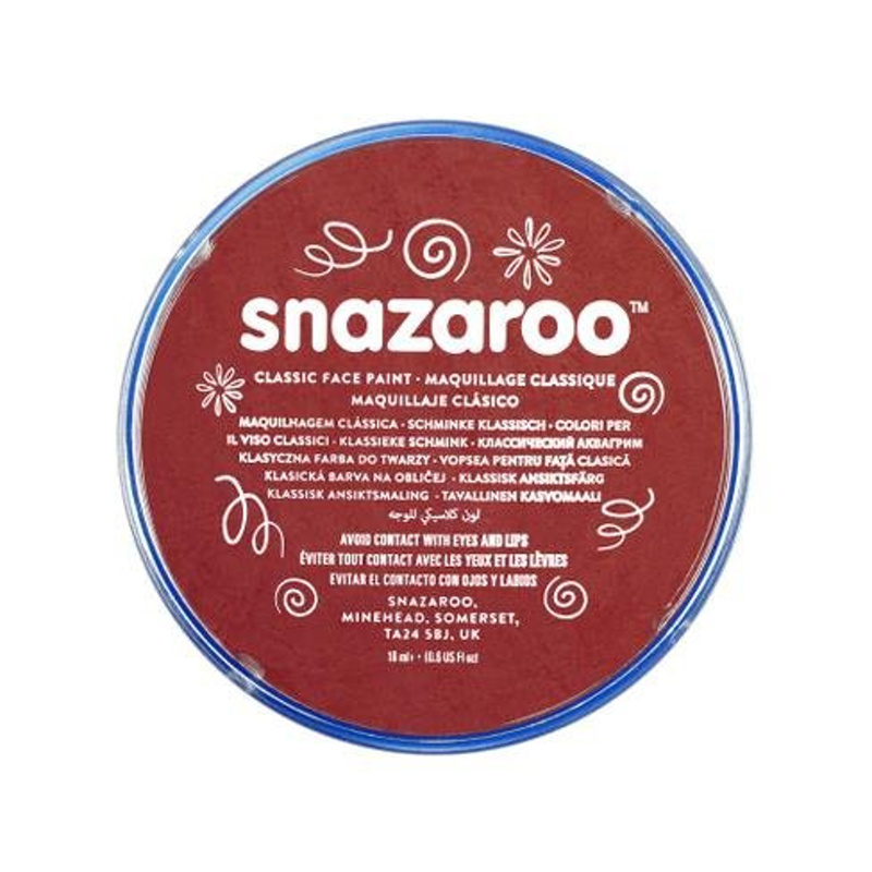 Snazaroo barva na obličej 18 ml. - Hnědá, Burgundy