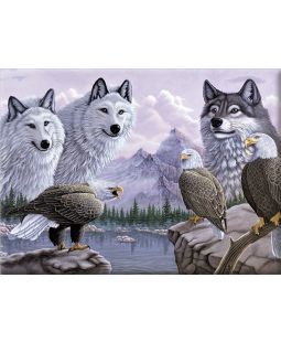Malování podle čísel - Vlci a orli  40 x 30 cm