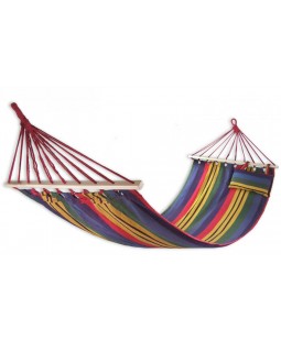 Houpací síť s výztuhou a polštářkem, Duha 200x80 cm