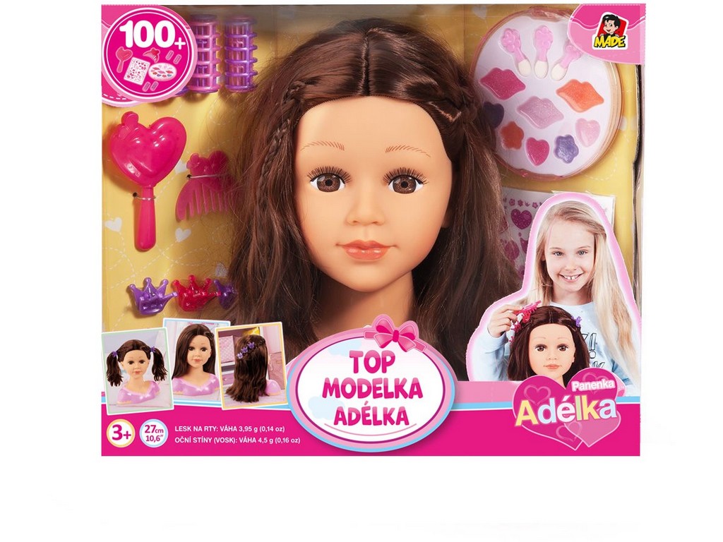 MaDe Velká Česací hlava Adélka Hnědovláska