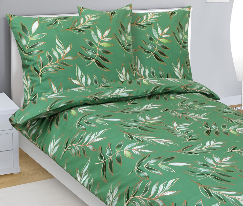 Bellatex Povlečení bavlna, List zelený - 140x200, 70x90cm
