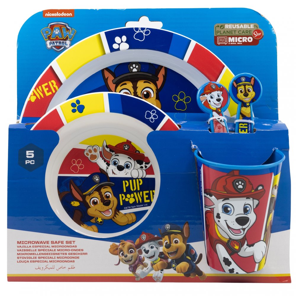 Stor Dětská jídelní sada Paw Patrol Pup Power