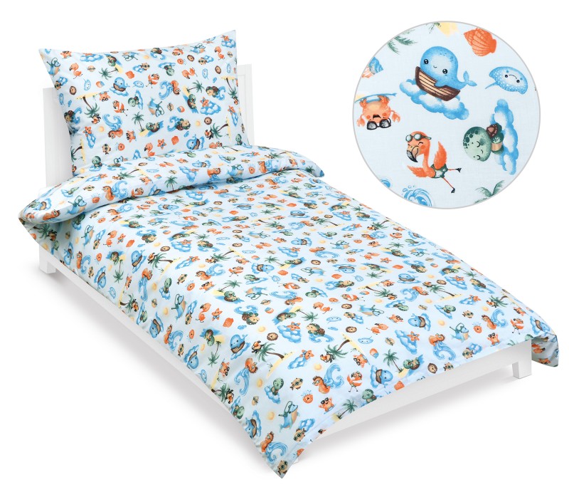 Bellatex Povlečení bavlněné Junior, Moře modré - 140x200, 70x90cm