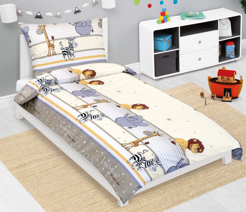 Bellatex Povlečení bavlněné Junior, Safari béžové - 140x200, 70x90cm