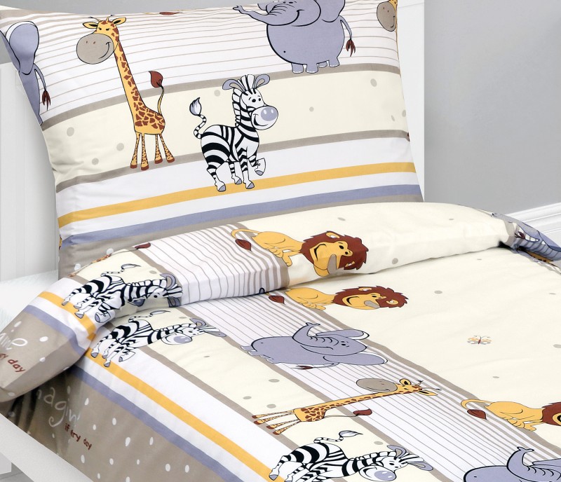 Bellatex Povlečení bavlněné Junior, Safari béžové - 140x200, 70x90cm