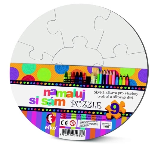 Namalujte si vlastní puzzle kruh, 9 dílů