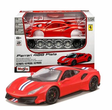 Maisto Stavebnice auta Ferrari 488 Pista Červené 1:24
