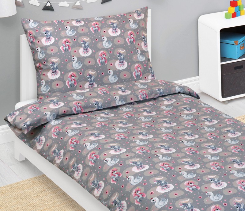 Bellatex Povlečení bavlněné Junior, Jednorožec a labuť - 140x200, 70x90cm