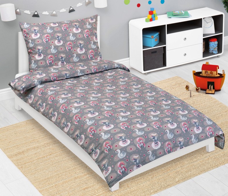 Bellatex Povlečení bavlněné Junior, Jednorožec a labuť - 140x200, 70x90cm