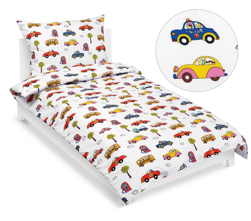 Bellatex Povlečení bavlněné Junior, Auta multicolor - 140x200, 70x90cm