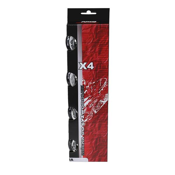 Nils Extreme Kolečka PU 76x24, Černé, 4ks