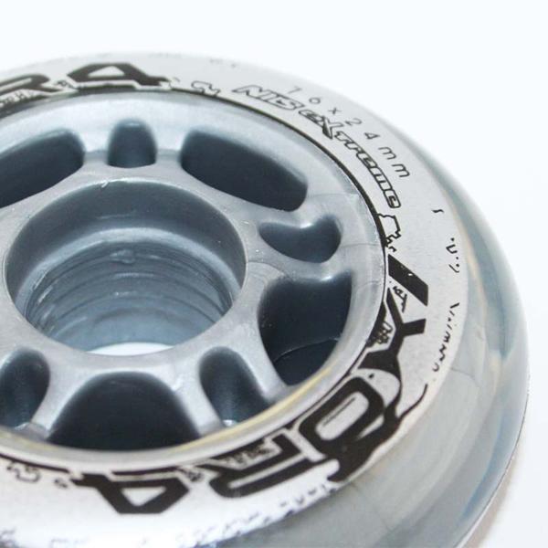 Nils Extreme Kolečka PU 76x24, Čiré, 4ks