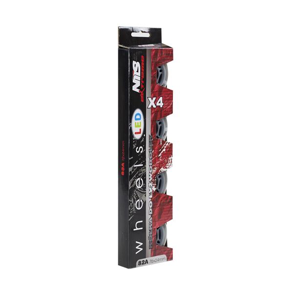 Nils Extreme Kolečka PU 70x24, Sada 4 ks - LED