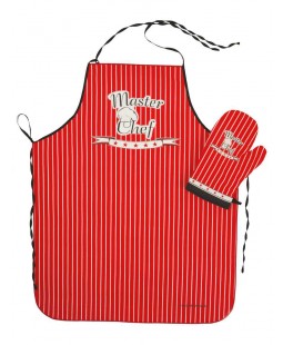 Forbyt Zástěra a chňapka Master Chev, červená