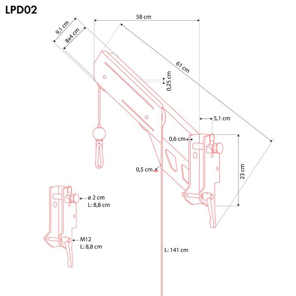 HMS LPD02 Horní kladka k multipressům a posilovacím věžím