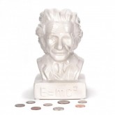 Keramická pokladnička Kasička Einstein, Bílá 10x18 cm