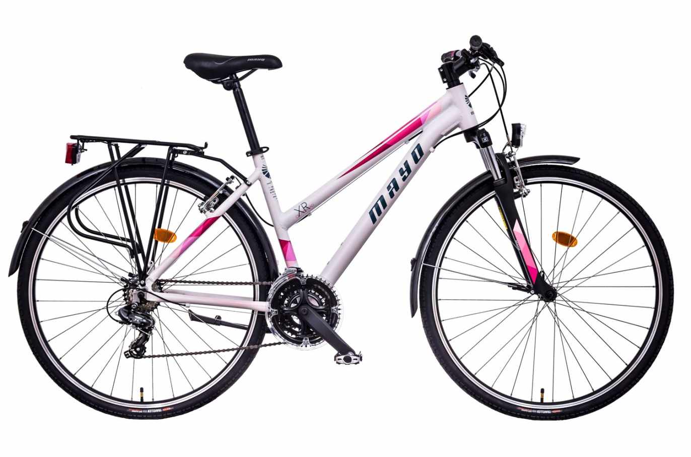 Mayo XR Basic Lite Trek Flat Dámské trekové kolo, bílo-růžové