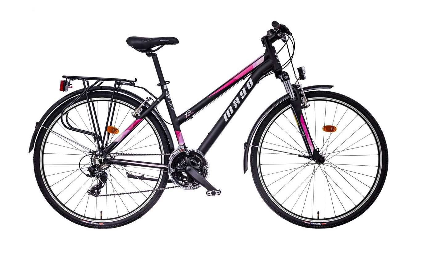 Mayo XR Basic Lite Trek Flat Dámské trekové kolo, černo-růžové