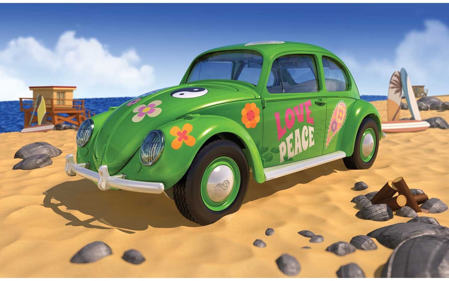 Airfix Quick Bulid J6031 Volkswagen Beetle Flower Power