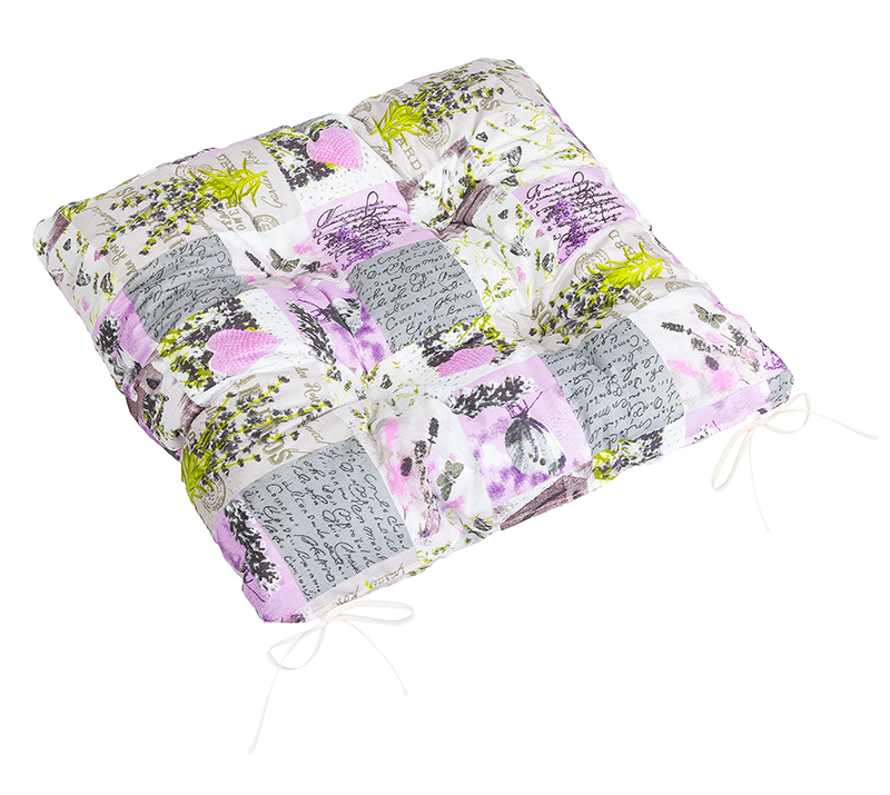 Bellatex Sedák Adéla prošívaný, Patchwork lila - 40x40cm