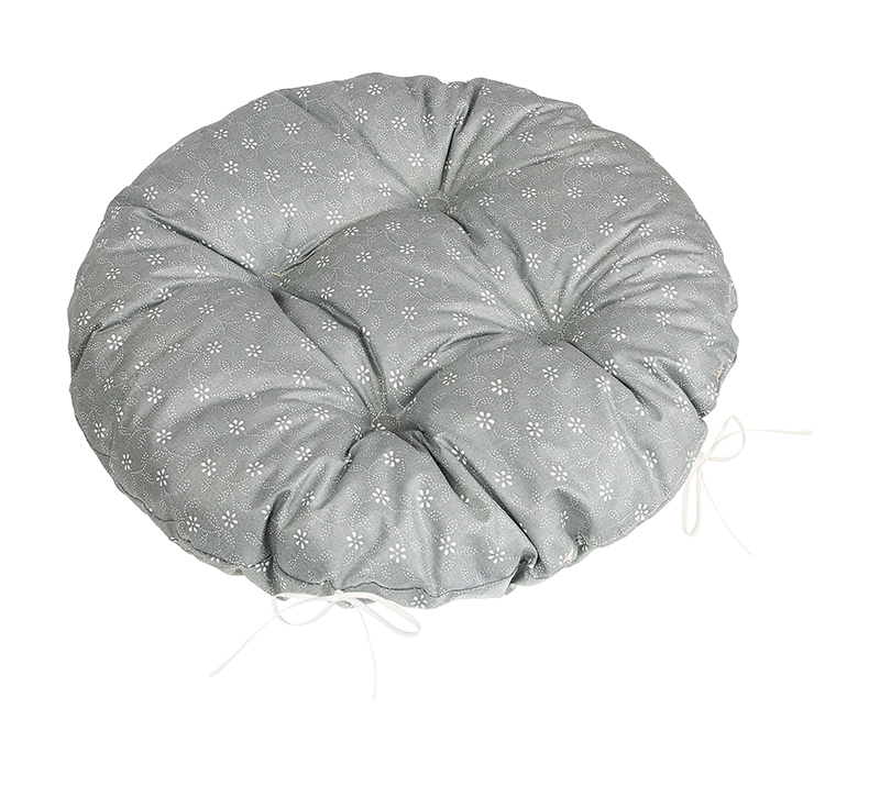 Bellatex Sedák Adéla kulatý prošívaný, Pnoucí kvítek šedý - průměr 40cm