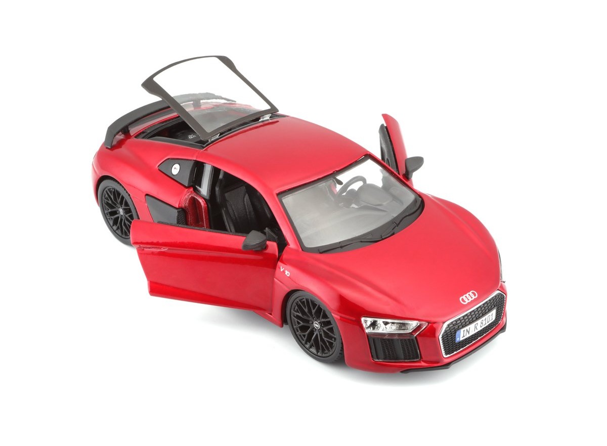 Maisto Kit Audi R8 V10 Plus, metal červená, 1:24