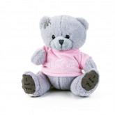 Rappa Plyšový medvěd s růžovým tričkem 15cm