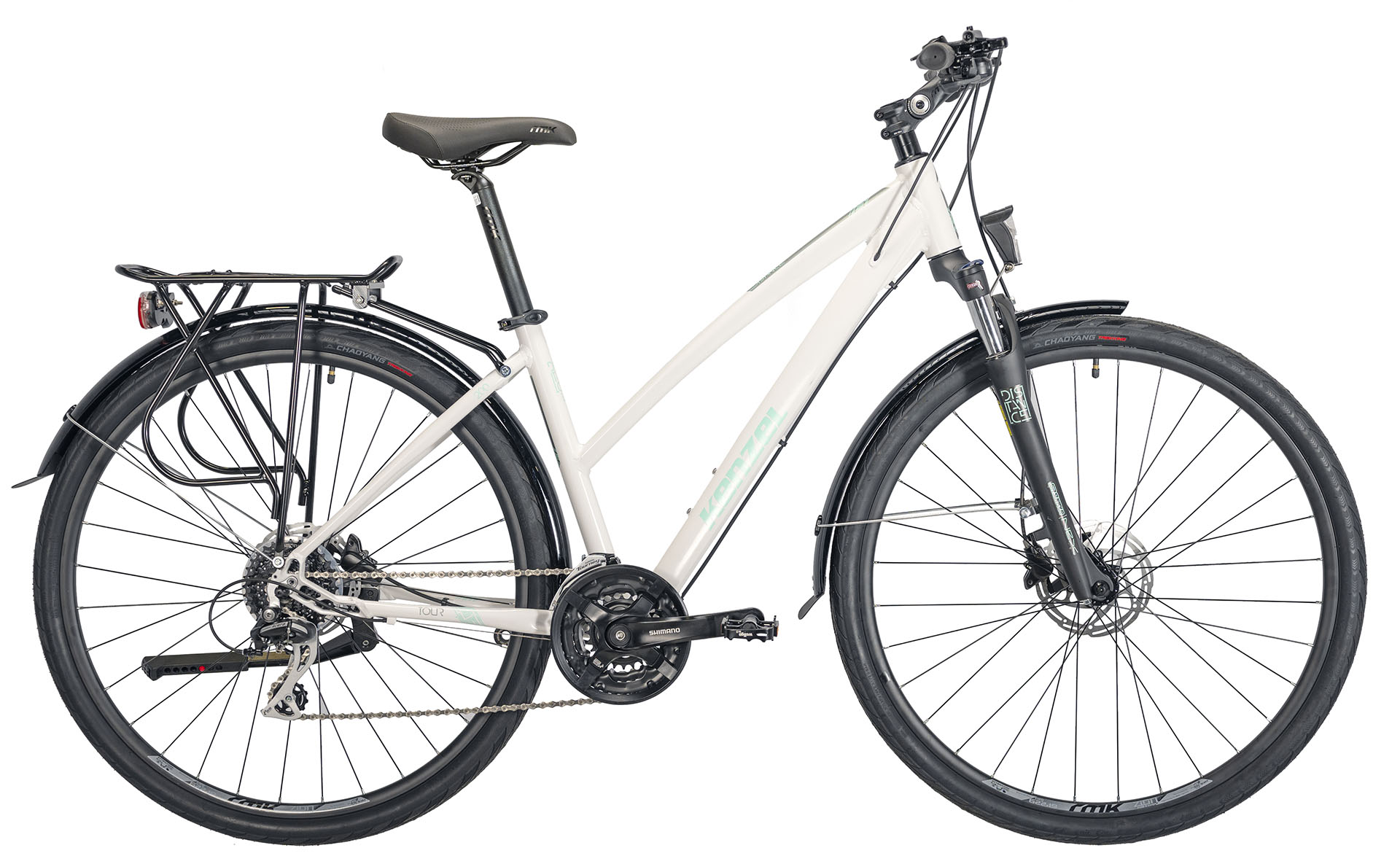 Kenzel Dámské trekové kolo Distance TR 400 woman 2026 bílo-tyrkysové (rám. 48)