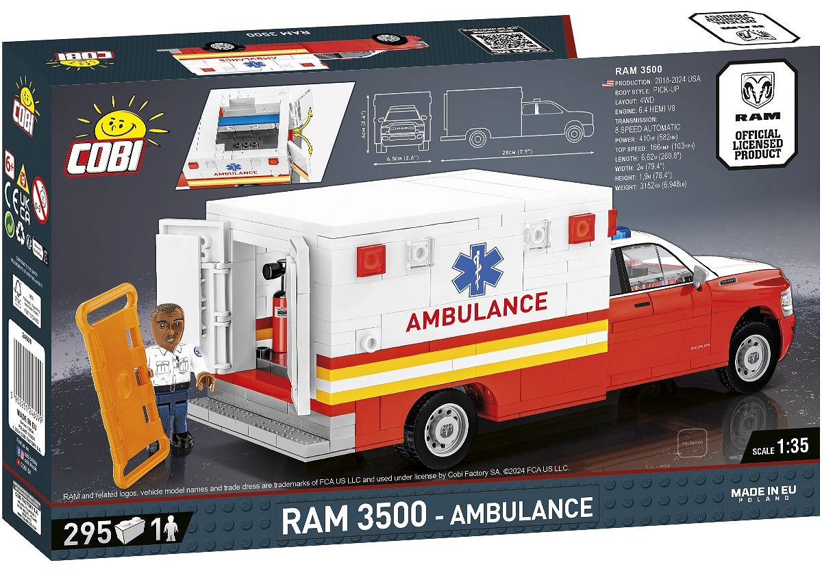 Cobi 24609 RAM 3500 Ambulance, 1:35, 295 kostek