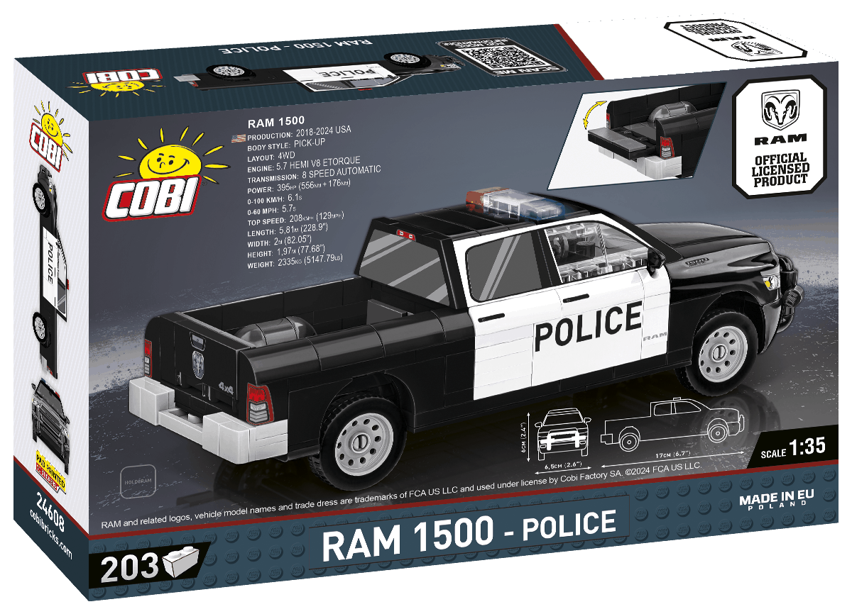 Cobi 24608 RAM 1500 Policie, 1:35, 203 kostek